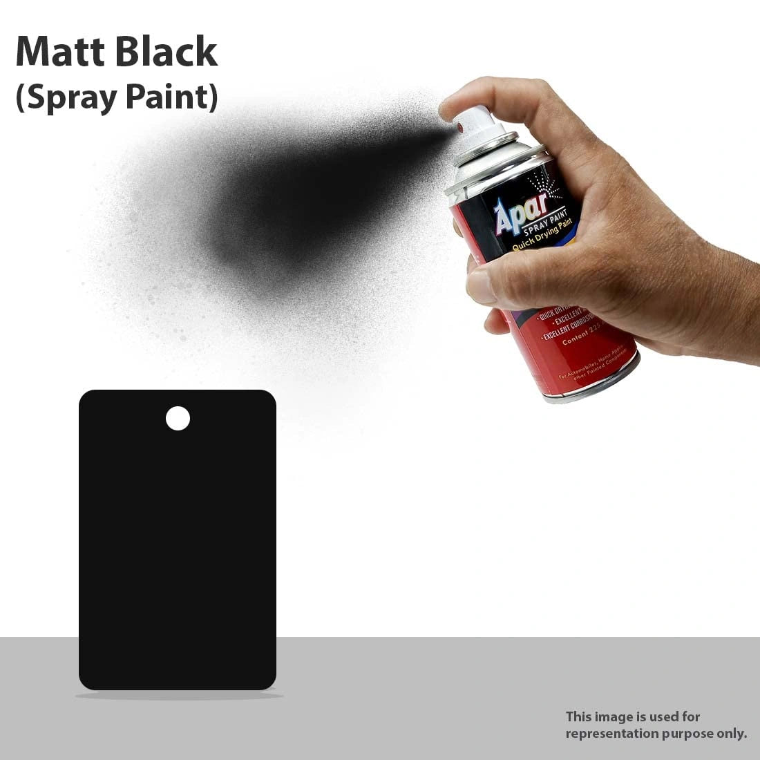 Apar Spray Paint Can MATT BLACK -225 ml, For Bicycle, Bike, Cars, Home, Wood, Metal, Furnitures, Art and craft Painting