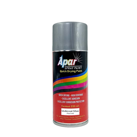 APAR Spray Paint Can UNDERCOAT SILVER-225 ML(Pack of 1-pcs), For Bicycle, Bike, Cars, Home, Wood, Metal, Furnitures, Art and craft Painting