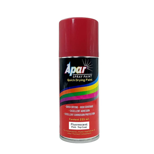 APAR Spray Paint Can FLUORESCENT PINK-225 ML (Pack of 1), For Bicycle, Bike, Cars, Home, Wood, Metal, Furnitures, Art and craft Painting