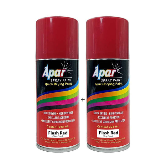 APAR Automotive Spray Paint Flash Red (RC Colour Name), Compatible for Skoda Kamiq, Fabia and Rapid Cars -225 ml (Pack of 2-Pcs)