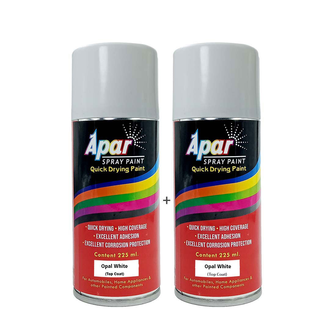 APAR PAR Automotive Spray Paint Opal white (RC Colour Name), Compatible for Tata Tiago and Tigor -225 ml (Pack of 2-Pcs)