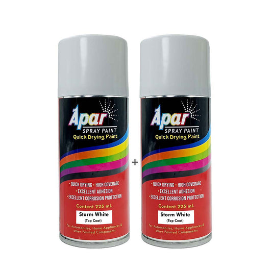 APAR Automotive Spray Paint Storm White (RC Colour Name) Compatible for NSN. GT-R and Magnite Cars-225 ml (Pack of 2-Pcs)