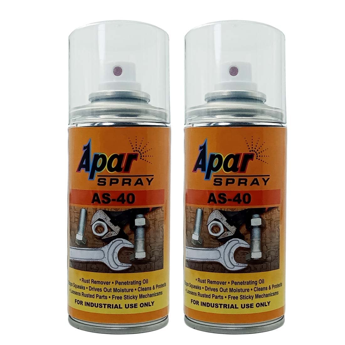 Apar Spray AS-40 Rust Remover and Penetrating Oil - 150 ml (Pack of 2-Pcs), //Maintenance Lubricant, rust and stain remover.