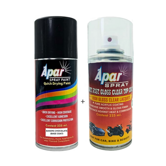 APAR Automotive Spray Paint Bakers Chocolate (RC Colour Name) +GC Compatible for Maruti Cars -225 ml (Pack of 2-Pcs)