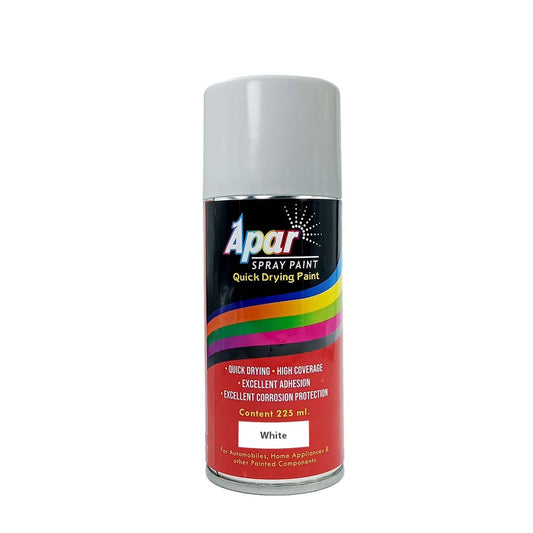 APAR Spray Paint Can MATT WHITE -225 ml (Pack of 1), For Bike, Cars, Furnitures, art and craft Paint work