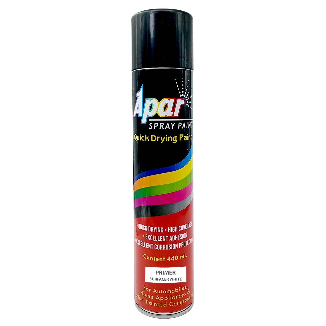 APAR Spray paint Primer Surfacer White -440 ml, For Car, Bike,Scooty, Cycle, Wood, Plastics and Metal Items, Furnitures and industrial parts