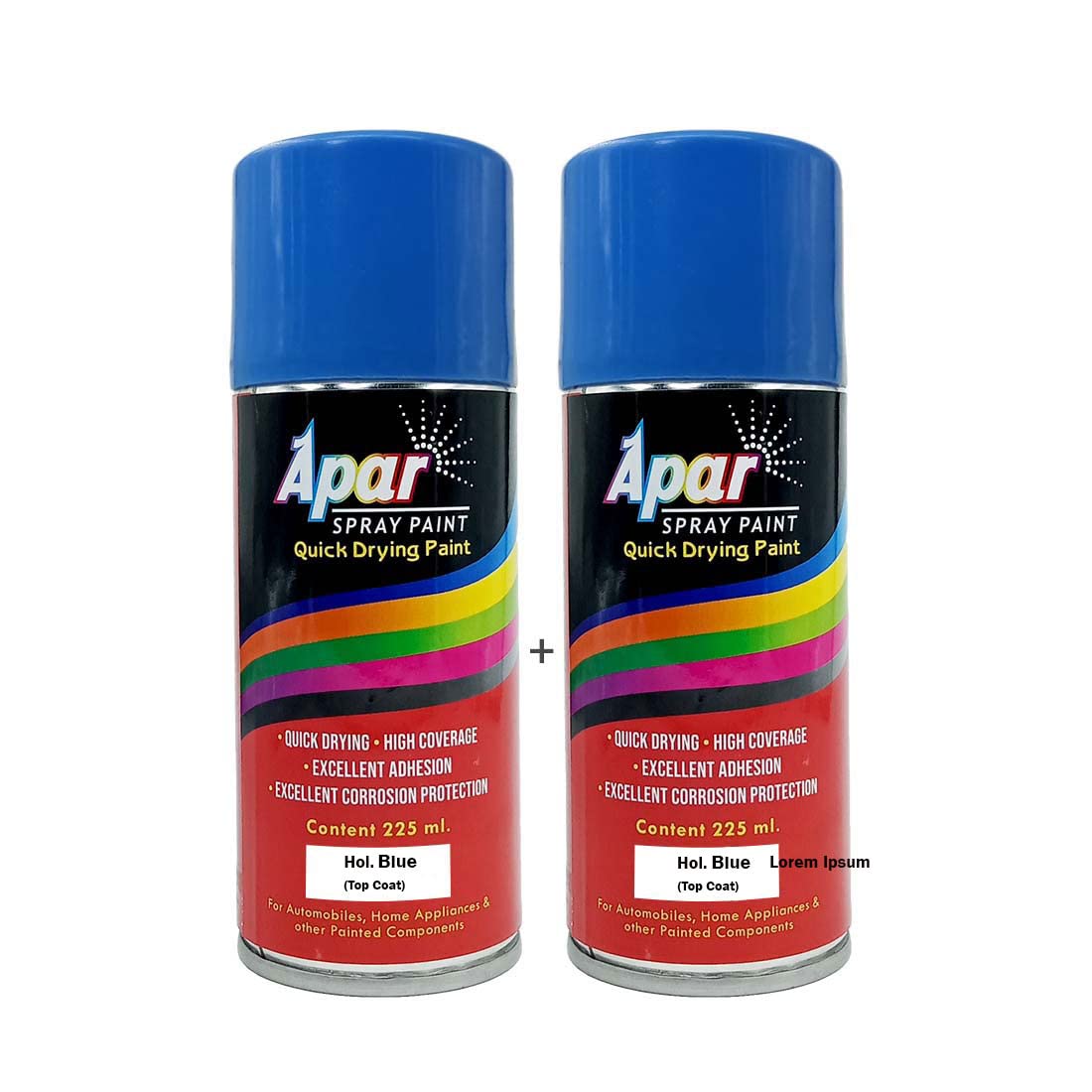 APAR Automotive Spray Paint Hol. Blue Compatible for Holland Tractors -225 ml (Pack of 2-Pcs)