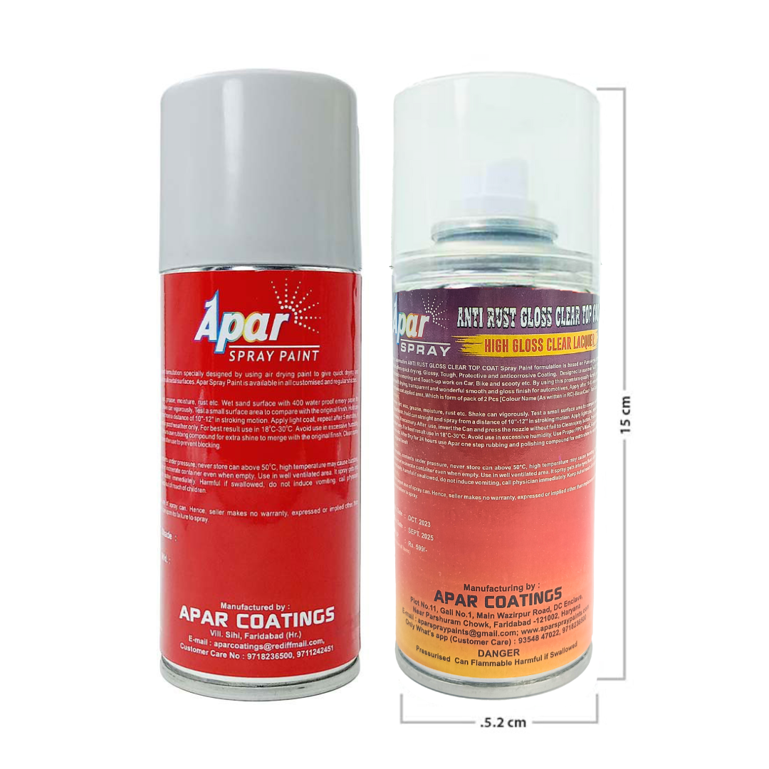 APAR Automotive Spray Paint White Gold (RC Colour Name) + GC, Compatible for Ford Figo, Aspire and Freestyle Cars -225 ml (Pack of 2-Pcs)