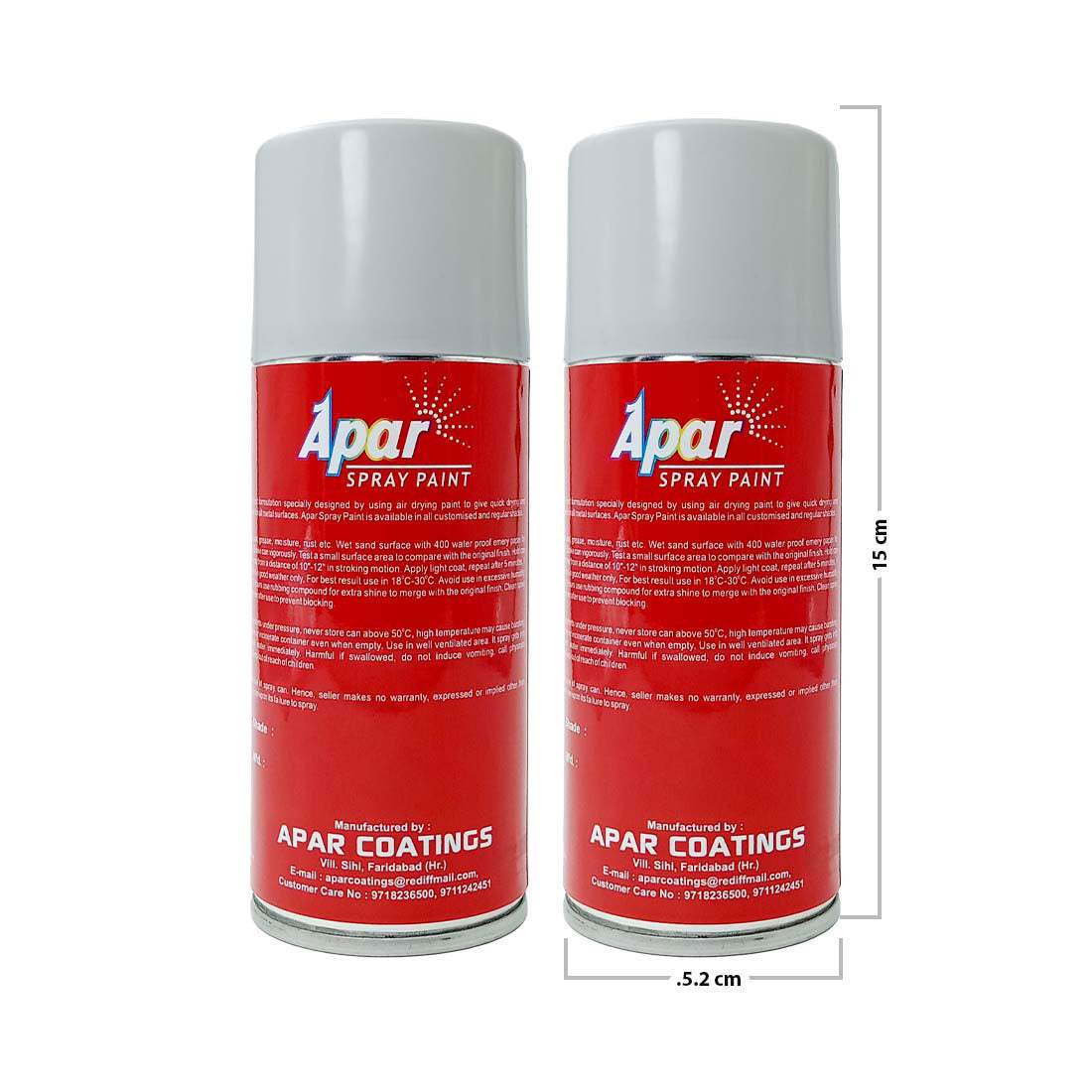 APAR Automotive Spray Paint Candy White (RC Colour Name) Compatible for Volkswagen Polo, Virtus, Vento and Taigun Cars-225 ml (Pack of 2-Pcs)