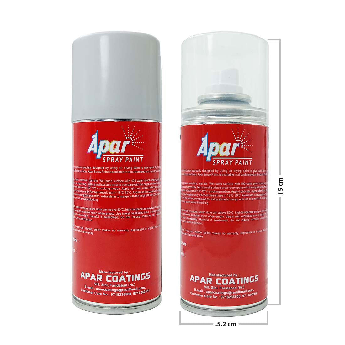 APAR Automotive Spray Paint Pearlescent White (RC Colour Name) + PC Compatible for Tata Cars -225 ml (Pack of 2-Pcs)