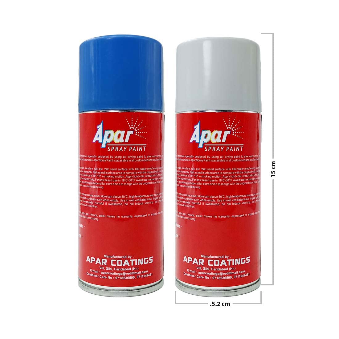 APAR Automotive Spray Paint Sw. Blue + Sw. Cream Whie Compatible for Swaraj Tractors -225 ml (Pack of 2-Pcs)