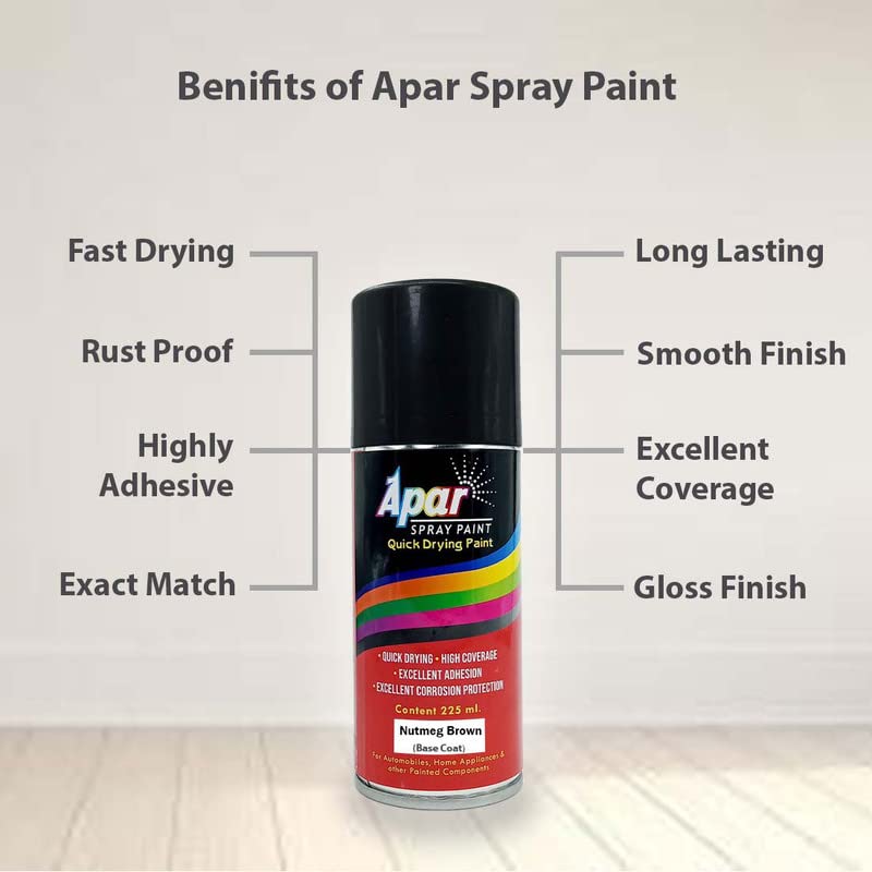 APAR Automotive Spray Paint Nutmeg Brown (RC Colour Name) +GC Compatible for Maruti Cars -225 ml (Pack of 2-Pcs)