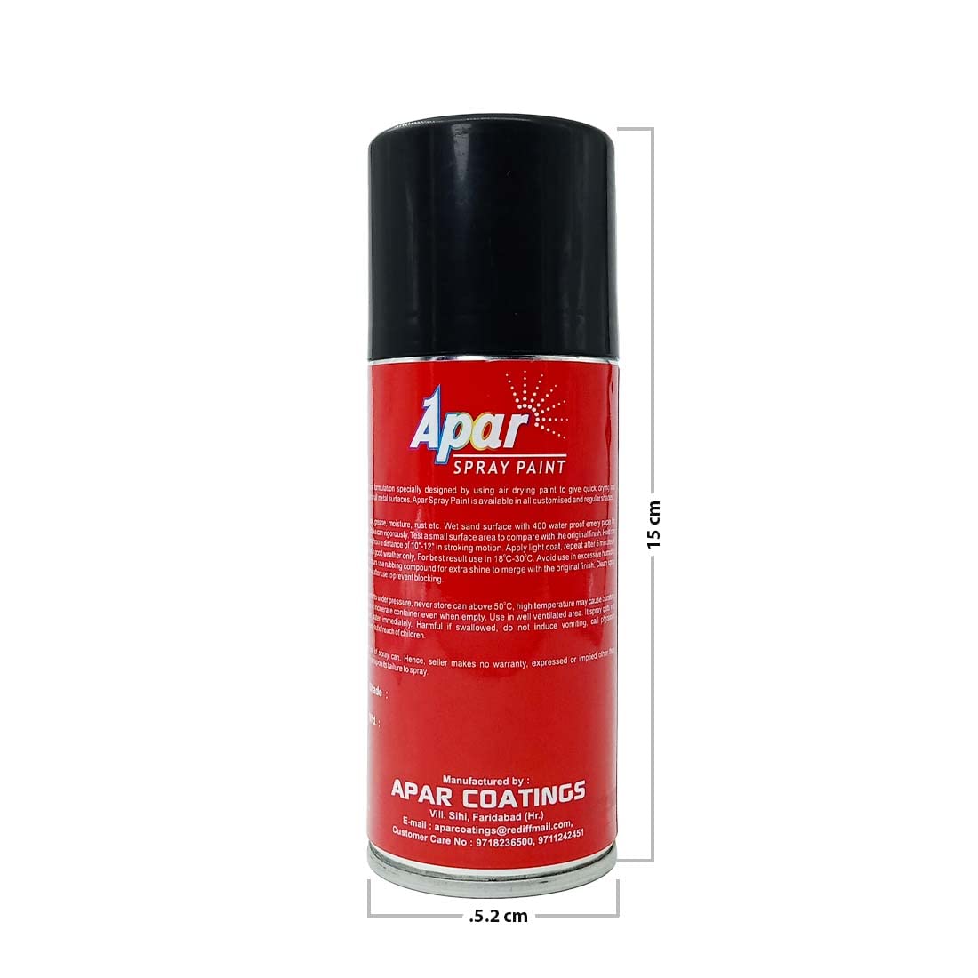 APAR Spray Paint- Matte Black 225ml