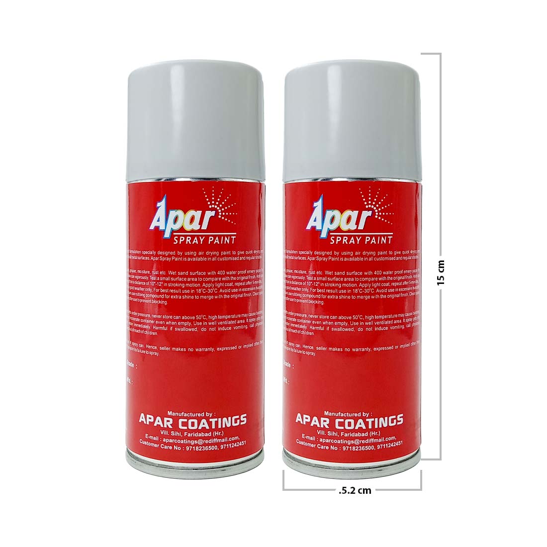 APAR Automotive Spray Paint Clear White (RC Colour Name) Compatible for Kia Cars -225 ml (Pack of 2-Pcs)