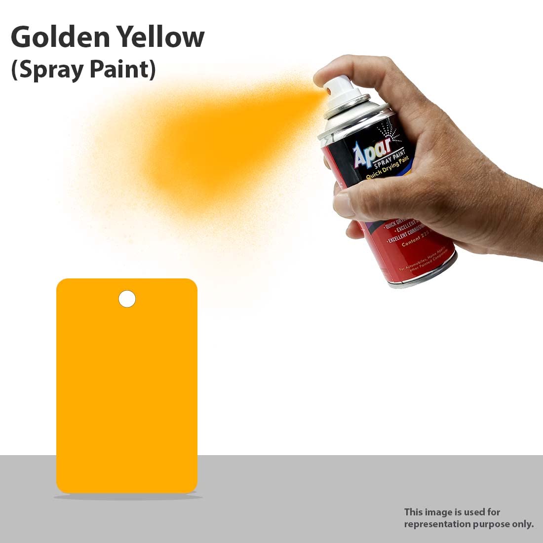 APAR Spray Paint Can GOLDEN YELLOW-225 ml (Pack of 1), For Bike, Cars, Furnitures, art and craft Paint work