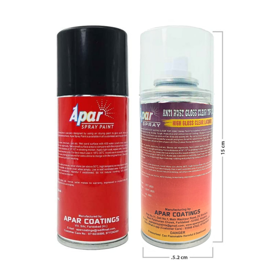 APAR Automotive Spray Paint Grandeur Grey (RC Colour Name) + GC Compatible for MarutiBaleno,XL6,Ciaz and Grand Vitara-225 ml (Pack of 2-Pcs)