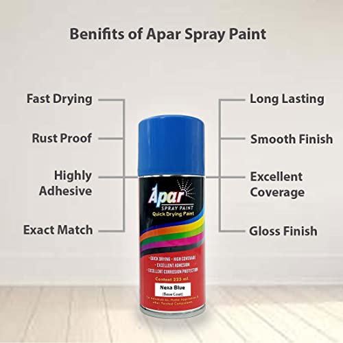 APAR Spray Paint Nexa Blue (RC Colour Name) + GC Compatible for Maruti Cars -225 ml (Pack of 2-Pcs)