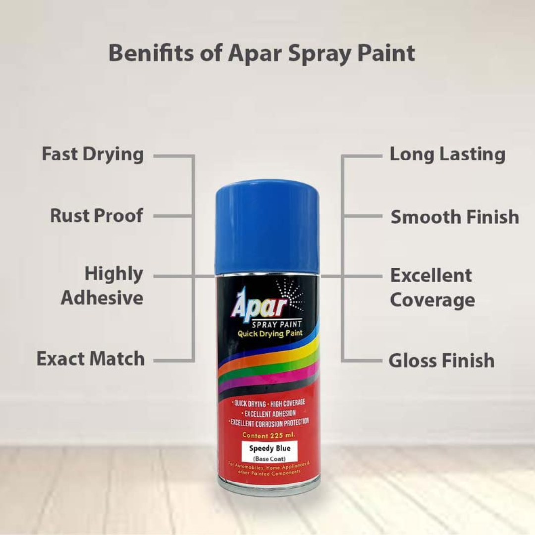 APAR Automotive Spray Paint Speedy Blue (RC Colour Name) + GC Compatible for Maruti Celerio,XL6-225 ml (Pack of 2-Pcs)