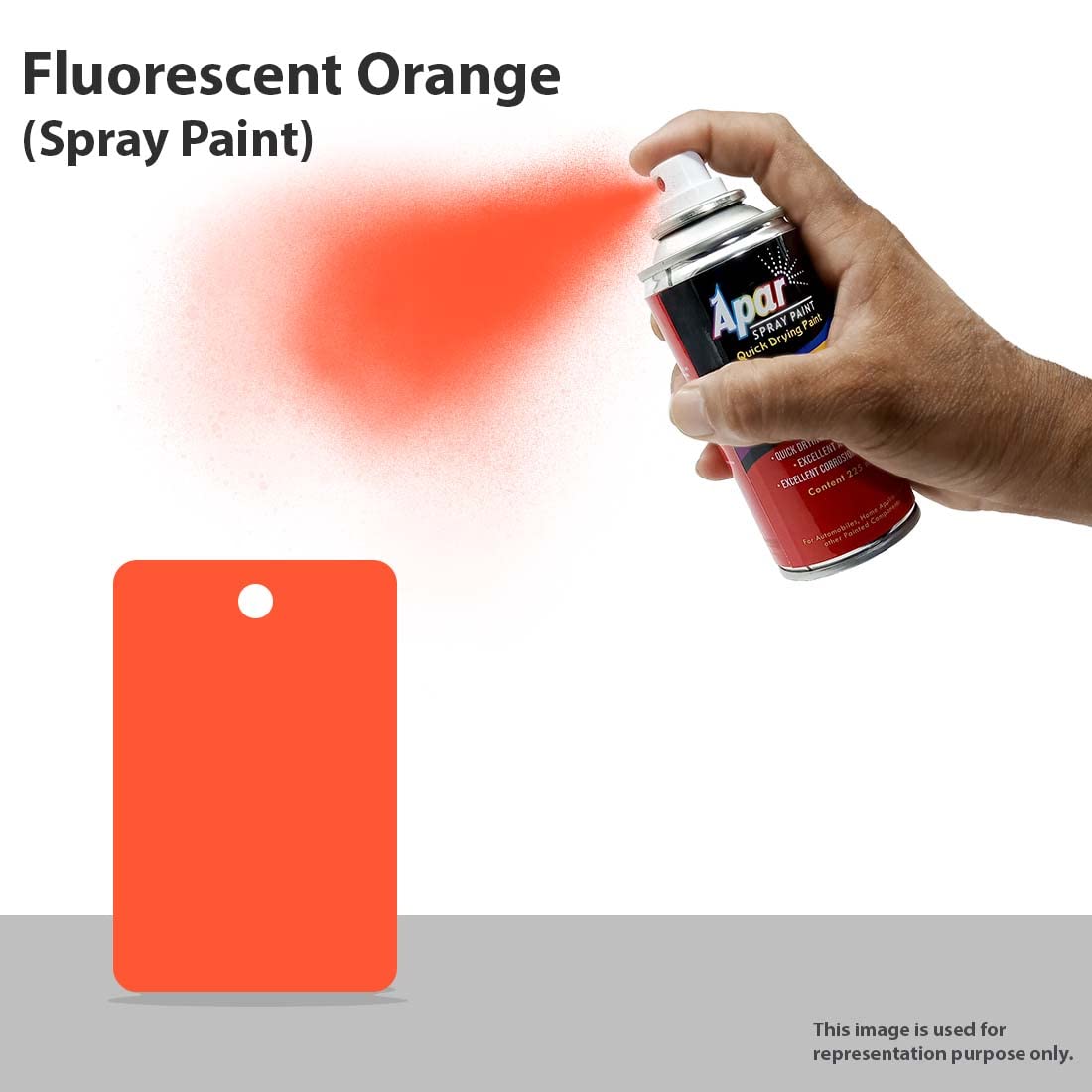 APAR Spray Paint Can FLUORESCENT ORANGE-225 ML (Pack of 1), For Bicycle, Bike, Cars, Home, Wood, Metal, Furnitures, Art and craft Painting