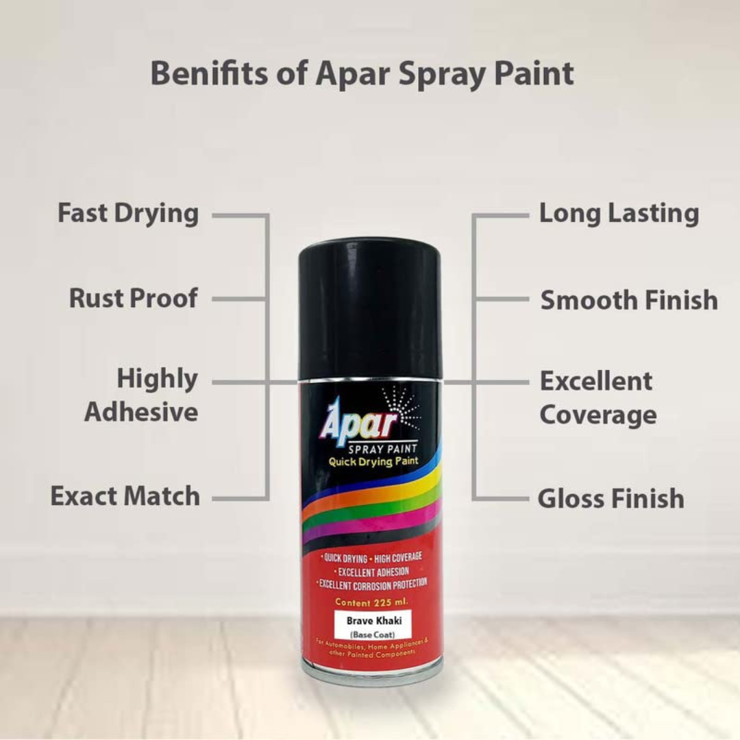 APAR Automotive Spray Paint Brave Khaki (RC Colour Name) + GC Compatible for Maruti Brezza,XL6-225 ml (Pack of 2-Pcs)