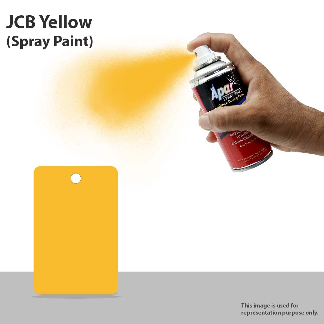 APAR Spray Paint Can JCB YELLOW-225 ml (Pack of 1), For Bike, Cars, Furnitures, art and craft Paint work