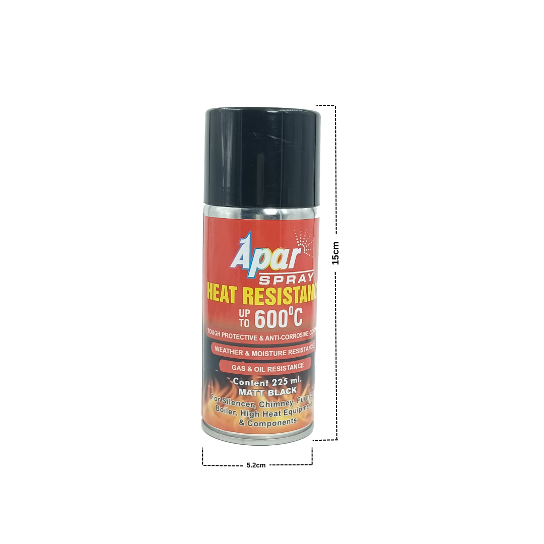 APAR Spray Paint Heat Resistance MAtt Black(upto 600°C) -225 ml,(Pack of 2) For High Heat Surface Like silencer, boiler,chimneys etc.