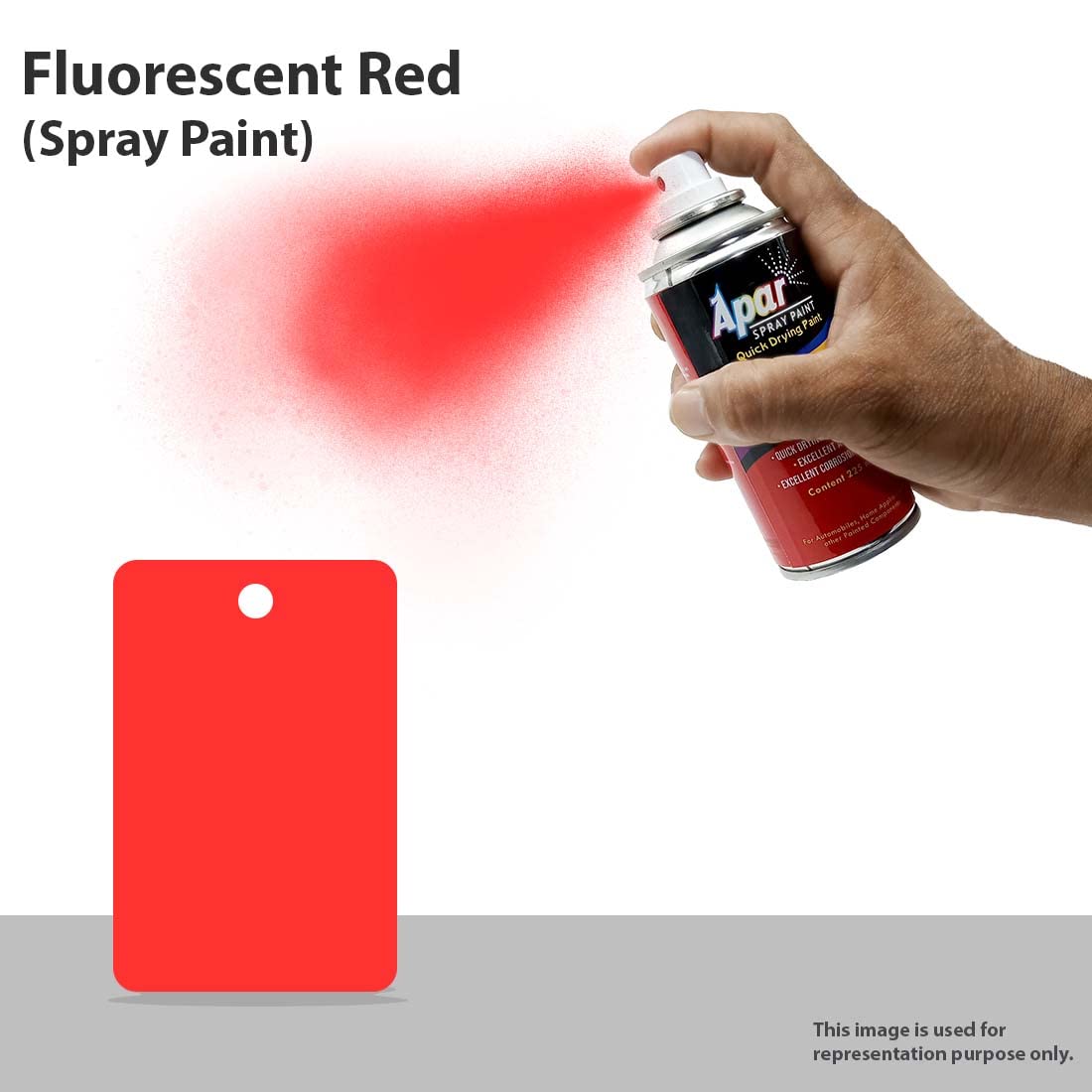 APAR Spray Paint Can FLUORESCENT RED-225 ML (Pack of 1), For Bicycle, Bike, Cars, Home, Wood, Metal, Furnitures, Art and craft Painting