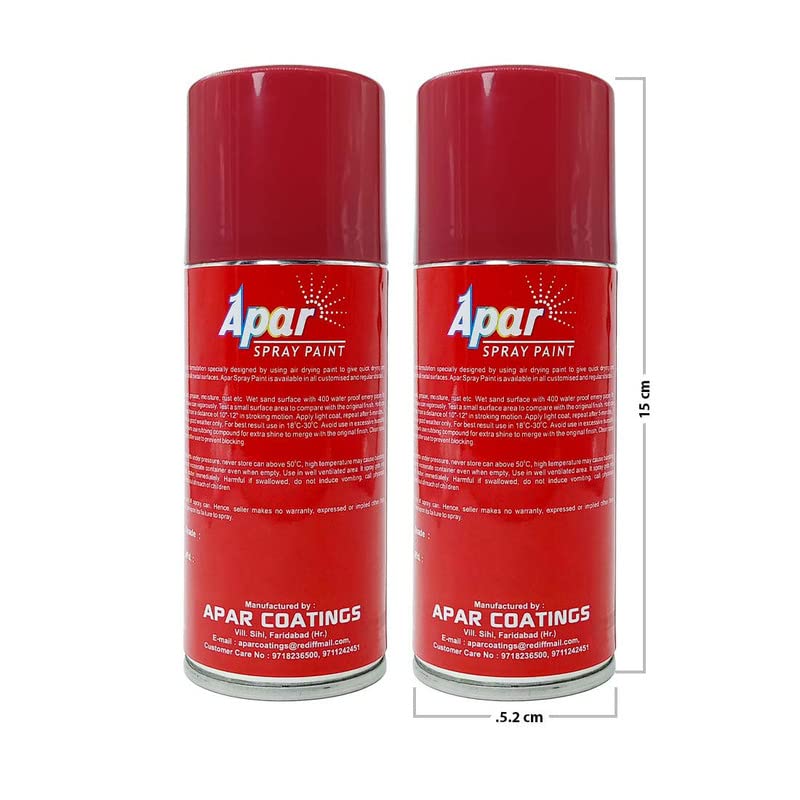 APAR Automotive Spray Paint Bright Red (RC Colour Name) Compatible for Maruti Cars -225 ml (Pack of 2-Pcs)