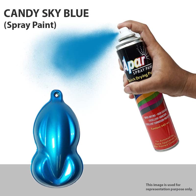 APAR Spray Paint Can CANDY SKY BLUE-440 ML, For Bicycle, Bike, Cars, Home, Wood, Metal, Furnitures, Art and craft Painting