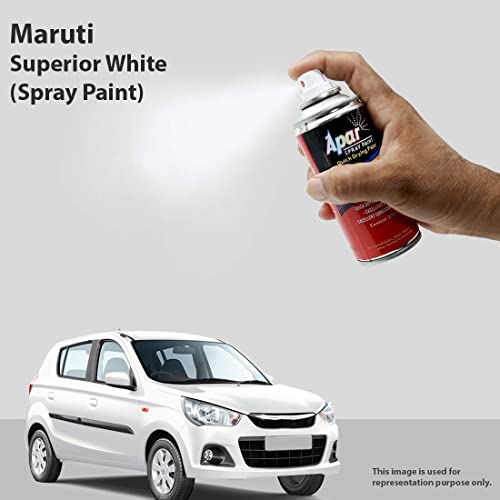 APAR Automotive Spray Paint Superior White (RC Colour Name) Compatible for Maruti Cars -225 ml (Pack of 1-Pcs)