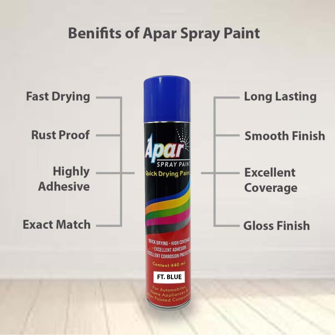 APAR Automotive Spray Paint Ft. Blue - 440 ml, Compatible for Farmtrac Tractors -440 ml