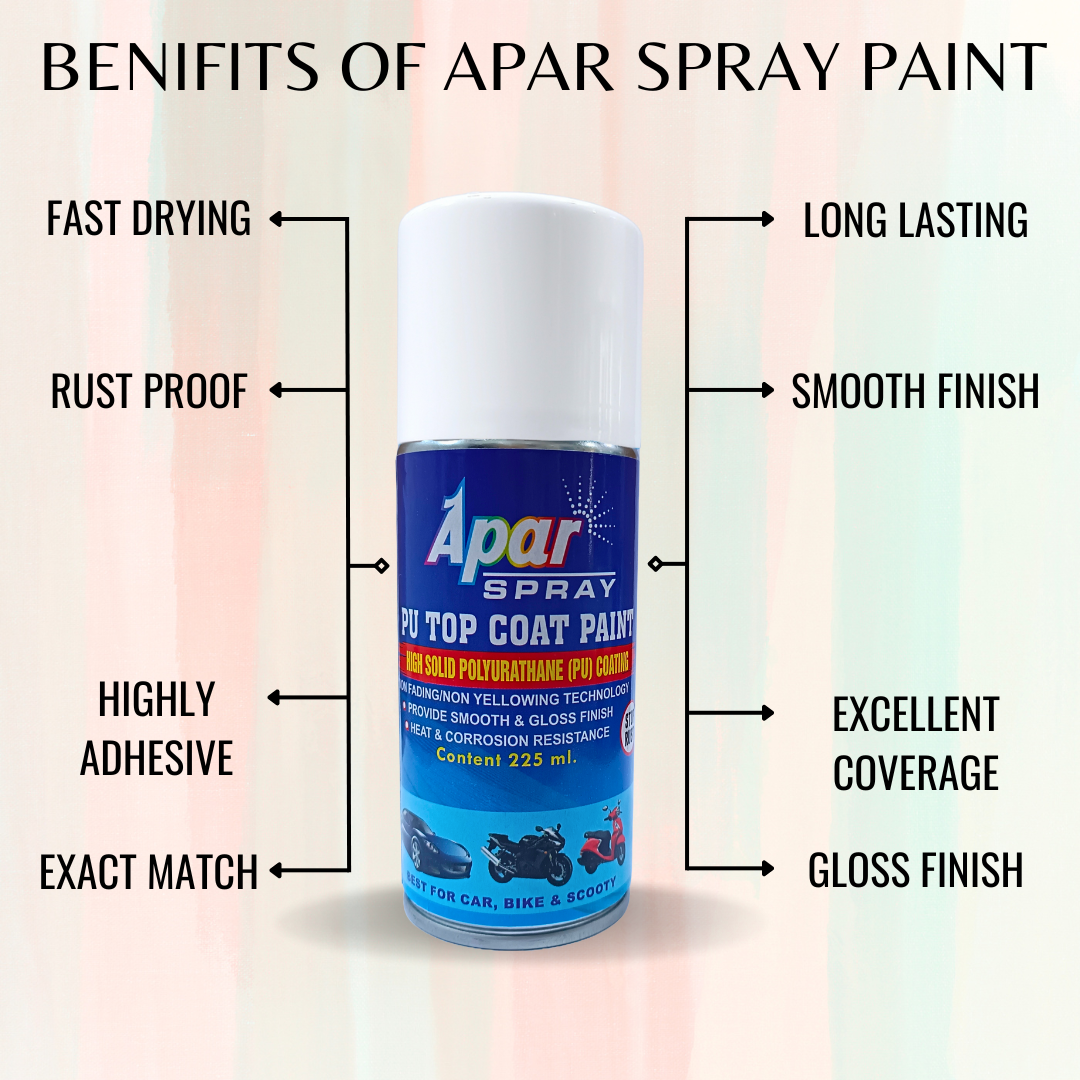 APAR PU Spray Paint Opal White (RC Colour Name) Compatible for Tata Tiago and Tigor -225 ml (Pack of 1-Pcs)