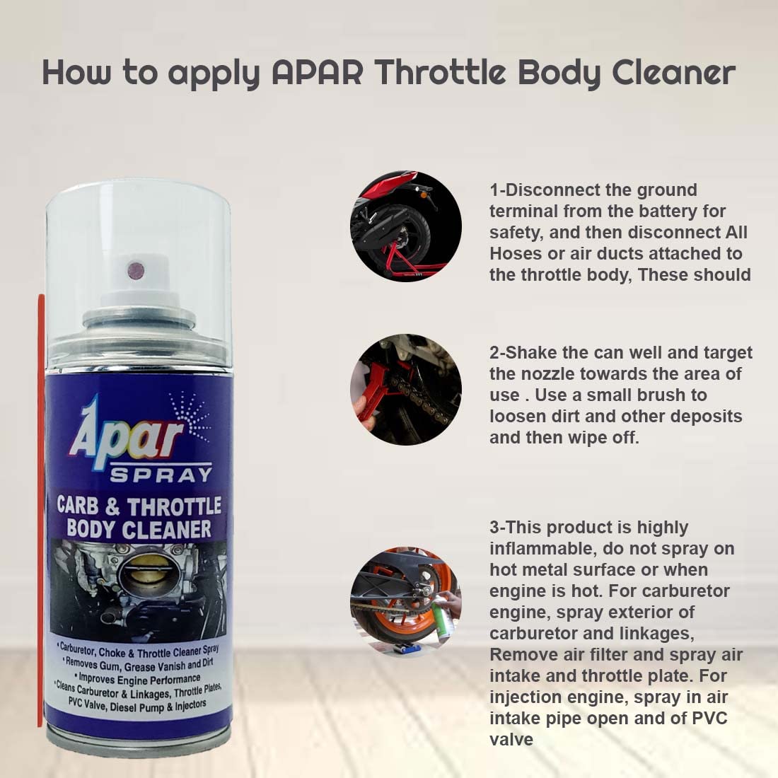 APAR Spray Carb and throttle body cleaner -150 ML�