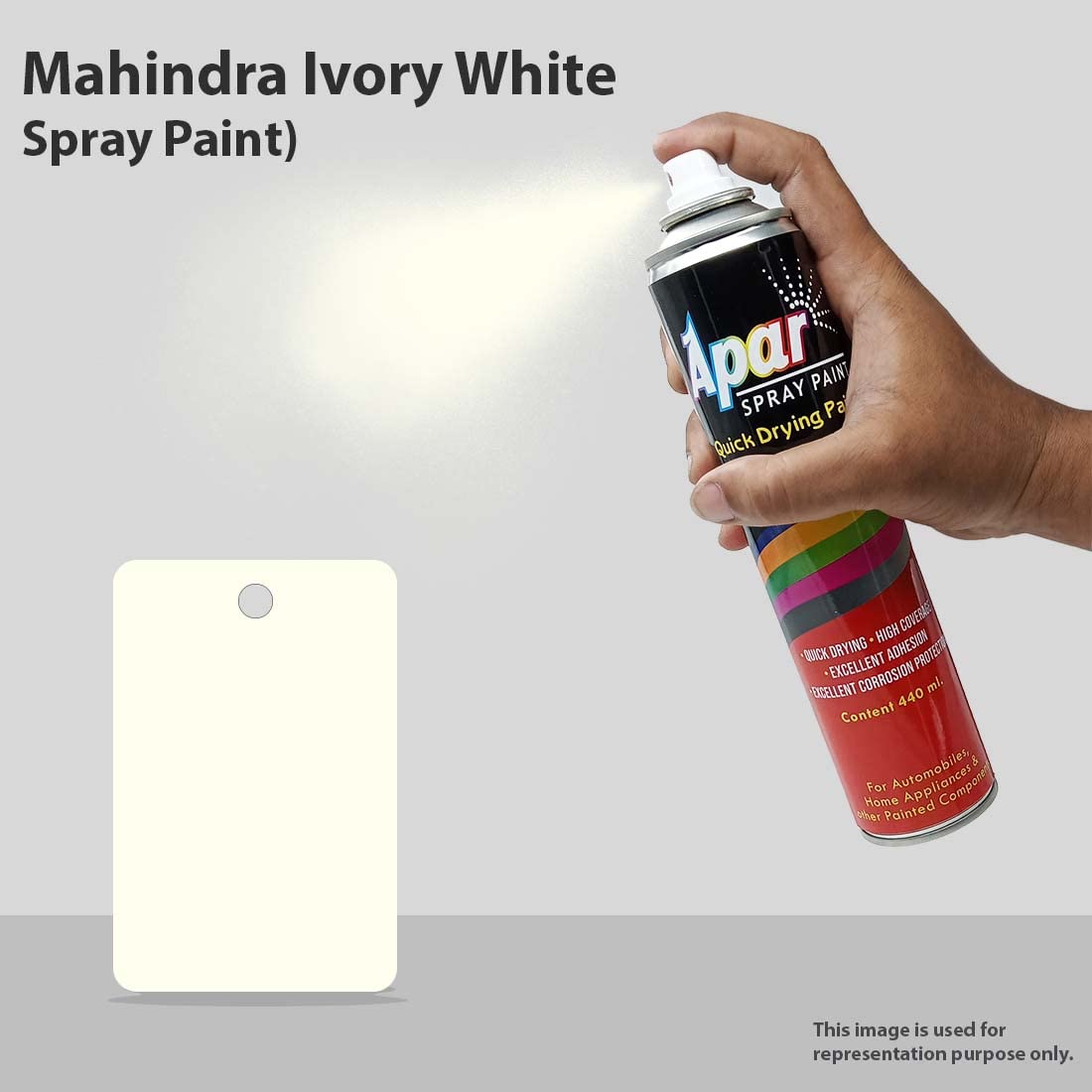 APAR Automotive Ivory white 440ml for Mahindra cars, Diamond White color