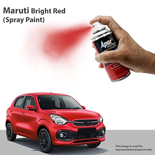 APAR Automotive Spray Paint Bright Red (RC Colour Name) Compatible for Maruti Cars -225 ml (Pack of 1-Pcs)