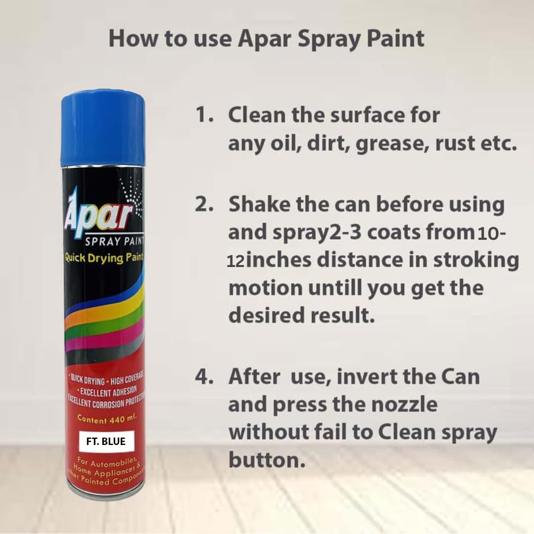 APAR Automotive Spray Paint Ft. Blue - 440 ml, Compatible for Farmtrac Tractors -440 ml