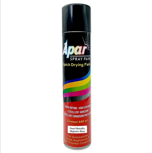 APAR Spray Paint Can Pearl Metallic MAJISTIC BLUE - 440 ml, For Electric Rickshaw, Bike, Cars, Home, Wood, Metal, Furnitures, Art and craft Painting