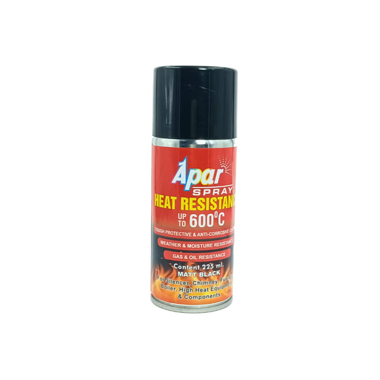 APAR Spray Paint Heat Resistant Matt Black 600°C -225 ml, For High Heat Surface Like silencer, boiler,chimneys etc.